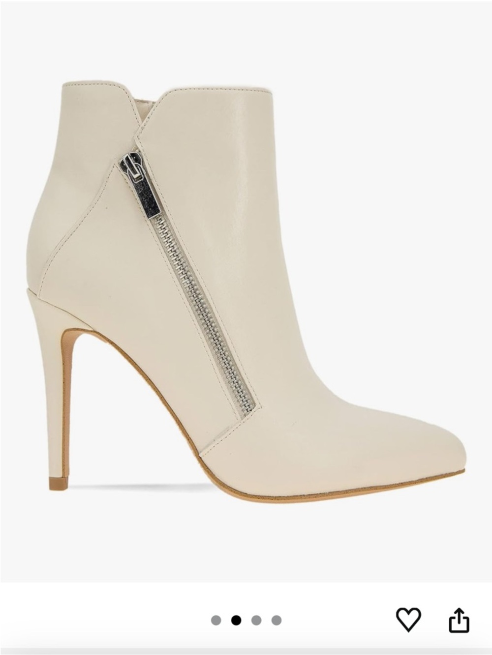 Women's BCBGeneration Cream Leather Huston Ankle Boot